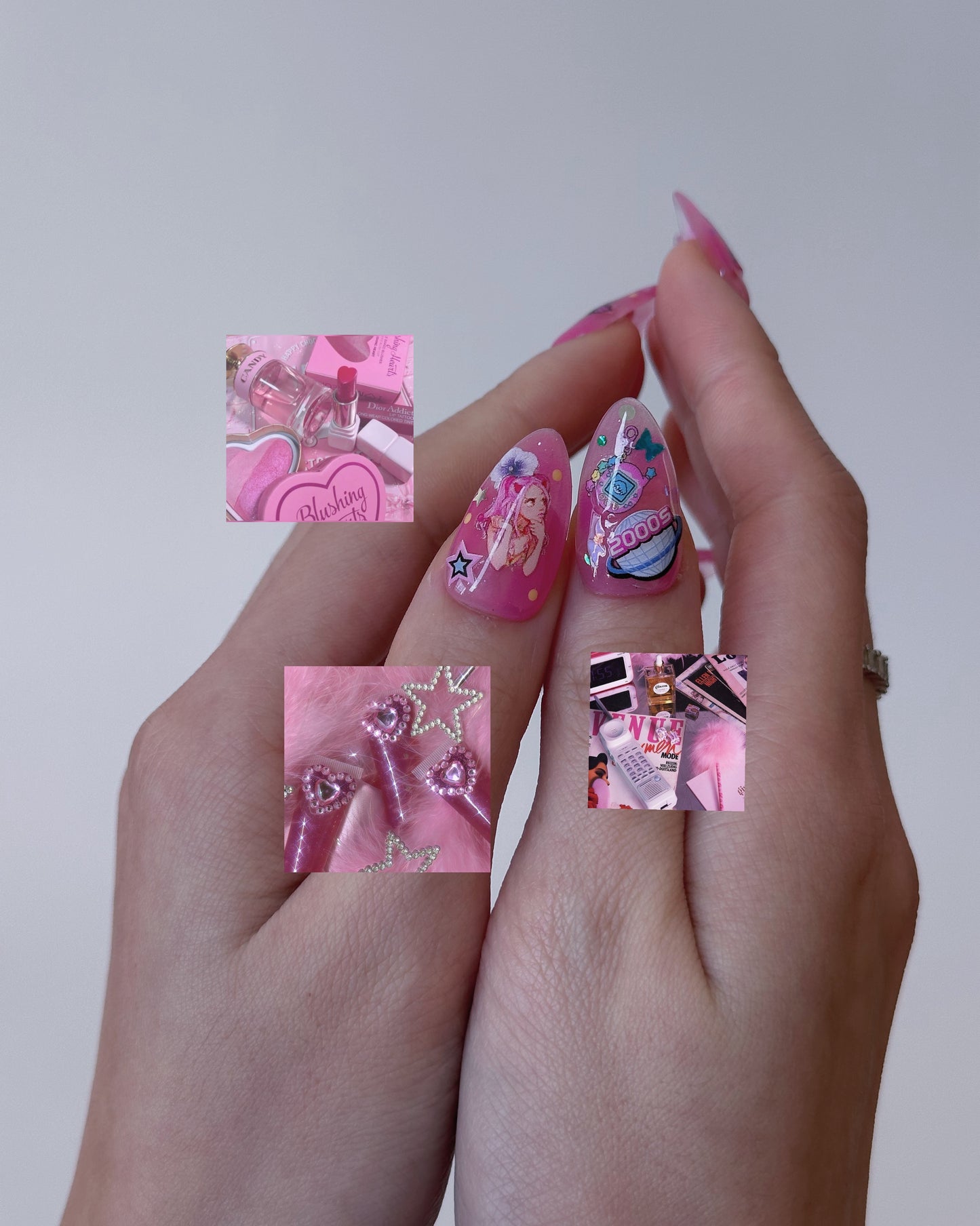 Barbiecore Pink Nail Art – Vibrant Pink 90s-Inspired Press-On Nails - Anny Glow