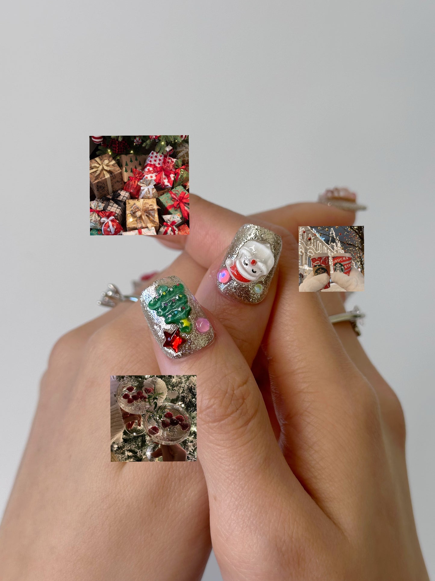 Christmas Wonderland Nails – Festive 3D Holiday Press-On Press-On Nails - Anny Glow