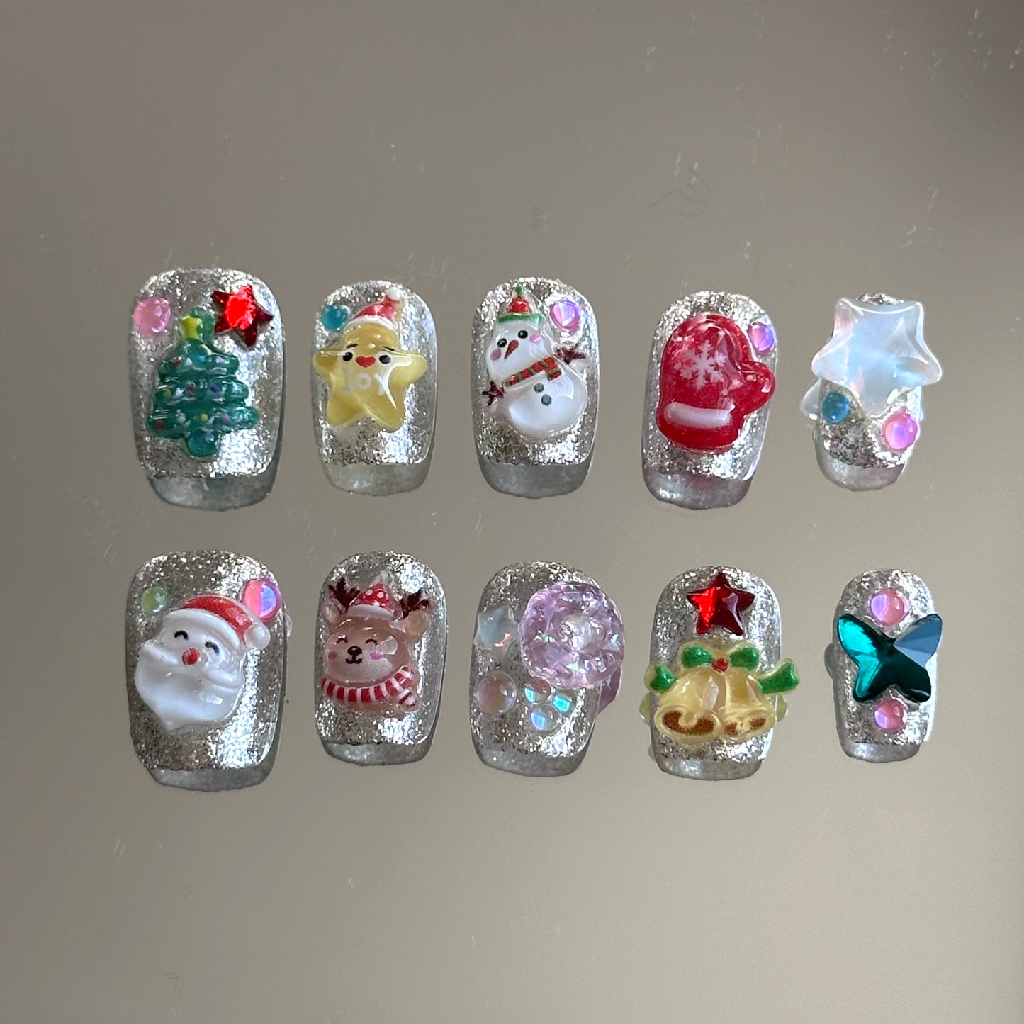 Christmas Wonderland Nails – Festive 3D Holiday Press-On Press-On Nails - Anny Glow