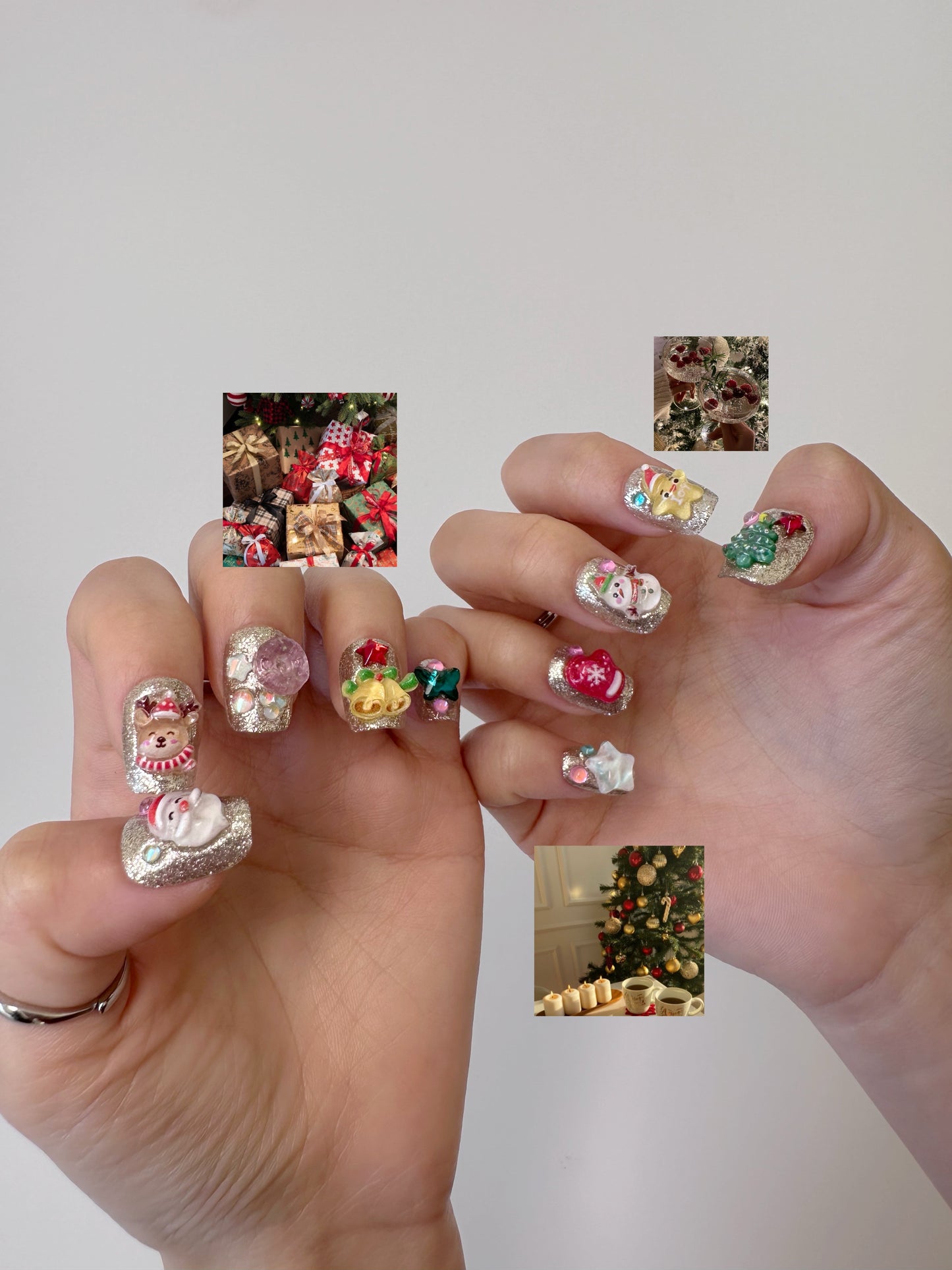 Christmas Wonderland Nails – Festive 3D Holiday Press-On Press-On Nails - Anny Glow